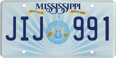 MS license plate JIJ991