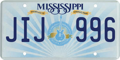 MS license plate JIJ996