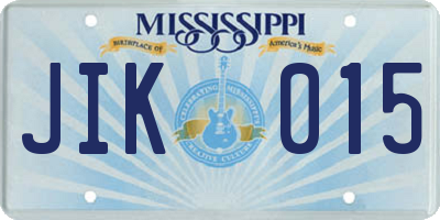 MS license plate JIK015