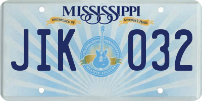 MS license plate JIK032