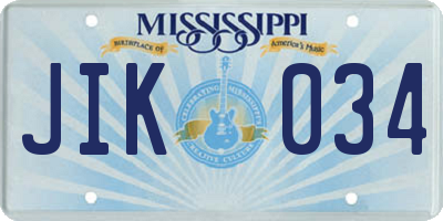 MS license plate JIK034