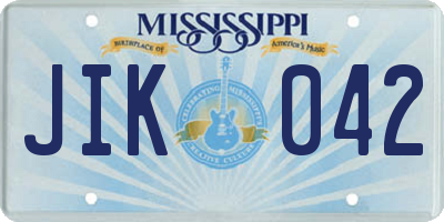 MS license plate JIK042
