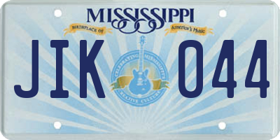 MS license plate JIK044
