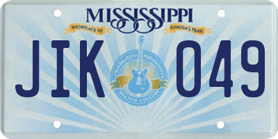 MS license plate JIK049