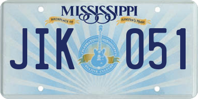 MS license plate JIK051