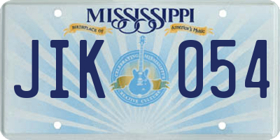 MS license plate JIK054