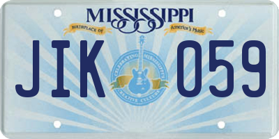 MS license plate JIK059
