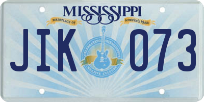 MS license plate JIK073