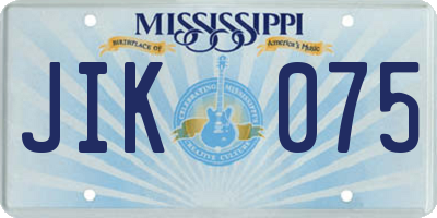 MS license plate JIK075