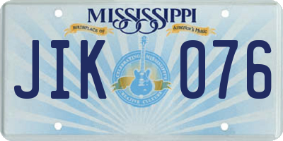 MS license plate JIK076
