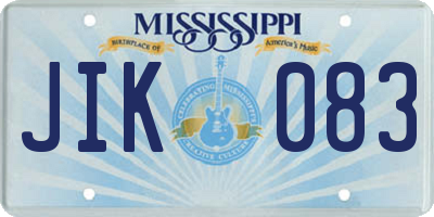 MS license plate JIK083