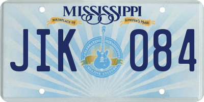MS license plate JIK084