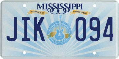 MS license plate JIK094