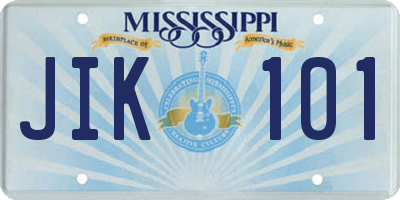 MS license plate JIK101