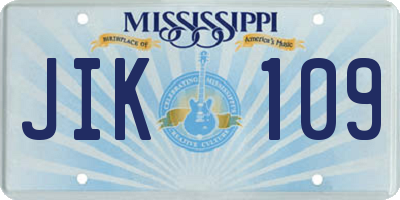 MS license plate JIK109