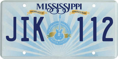 MS license plate JIK112