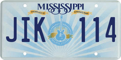 MS license plate JIK114