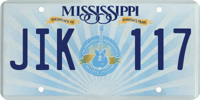 MS license plate JIK117