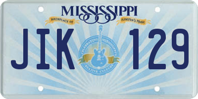 MS license plate JIK129