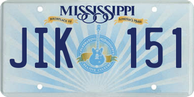 MS license plate JIK151