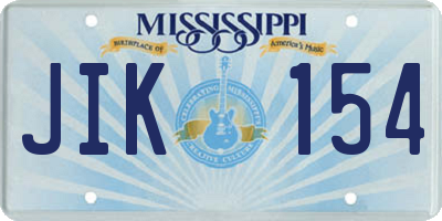 MS license plate JIK154