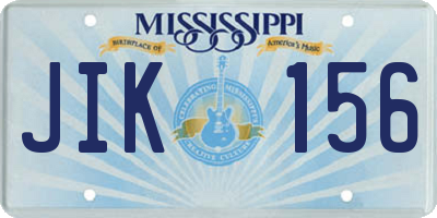 MS license plate JIK156