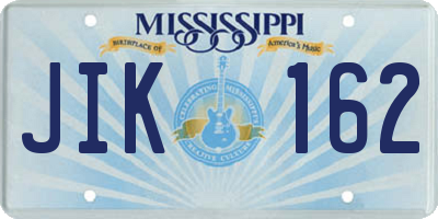MS license plate JIK162