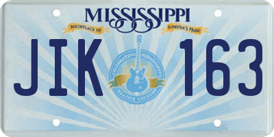 MS license plate JIK163