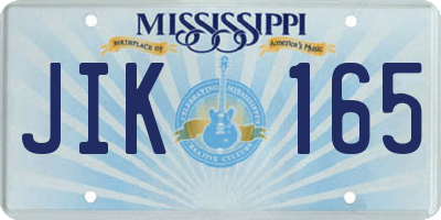 MS license plate JIK165