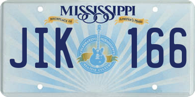 MS license plate JIK166
