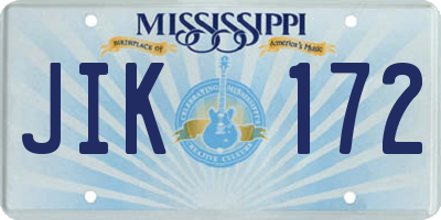 MS license plate JIK172