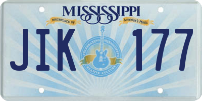 MS license plate JIK177