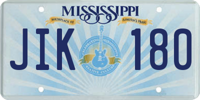 MS license plate JIK180