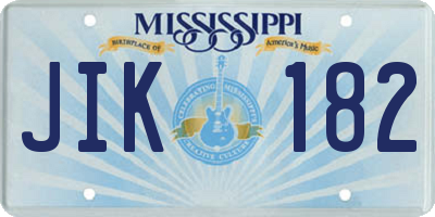 MS license plate JIK182