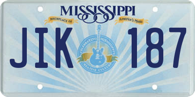 MS license plate JIK187