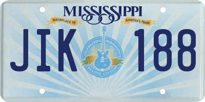 MS license plate JIK188