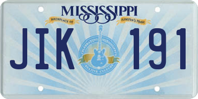 MS license plate JIK191