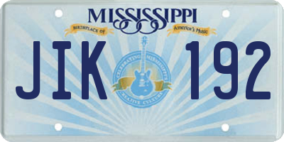 MS license plate JIK192