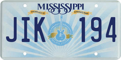 MS license plate JIK194