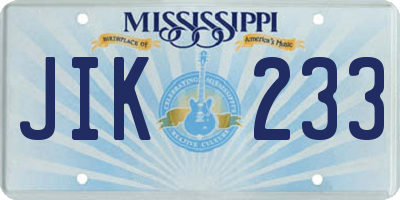MS license plate JIK233