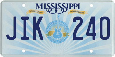 MS license plate JIK240