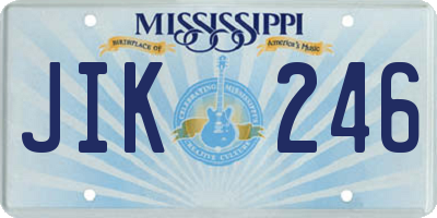 MS license plate JIK246