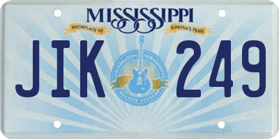MS license plate JIK249
