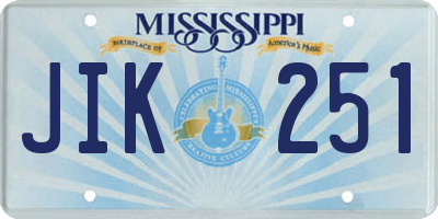MS license plate JIK251