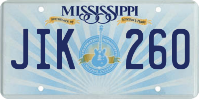 MS license plate JIK260