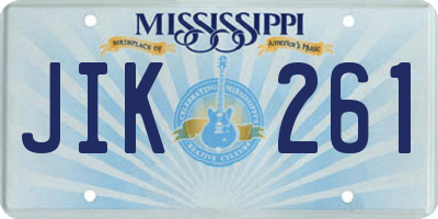 MS license plate JIK261