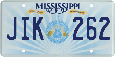 MS license plate JIK262