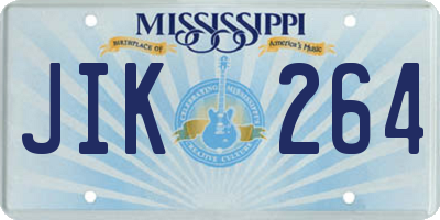 MS license plate JIK264