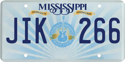 MS license plate JIK266