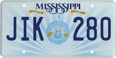 MS license plate JIK280